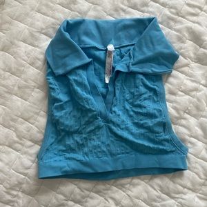 Blue Collar Crop Top